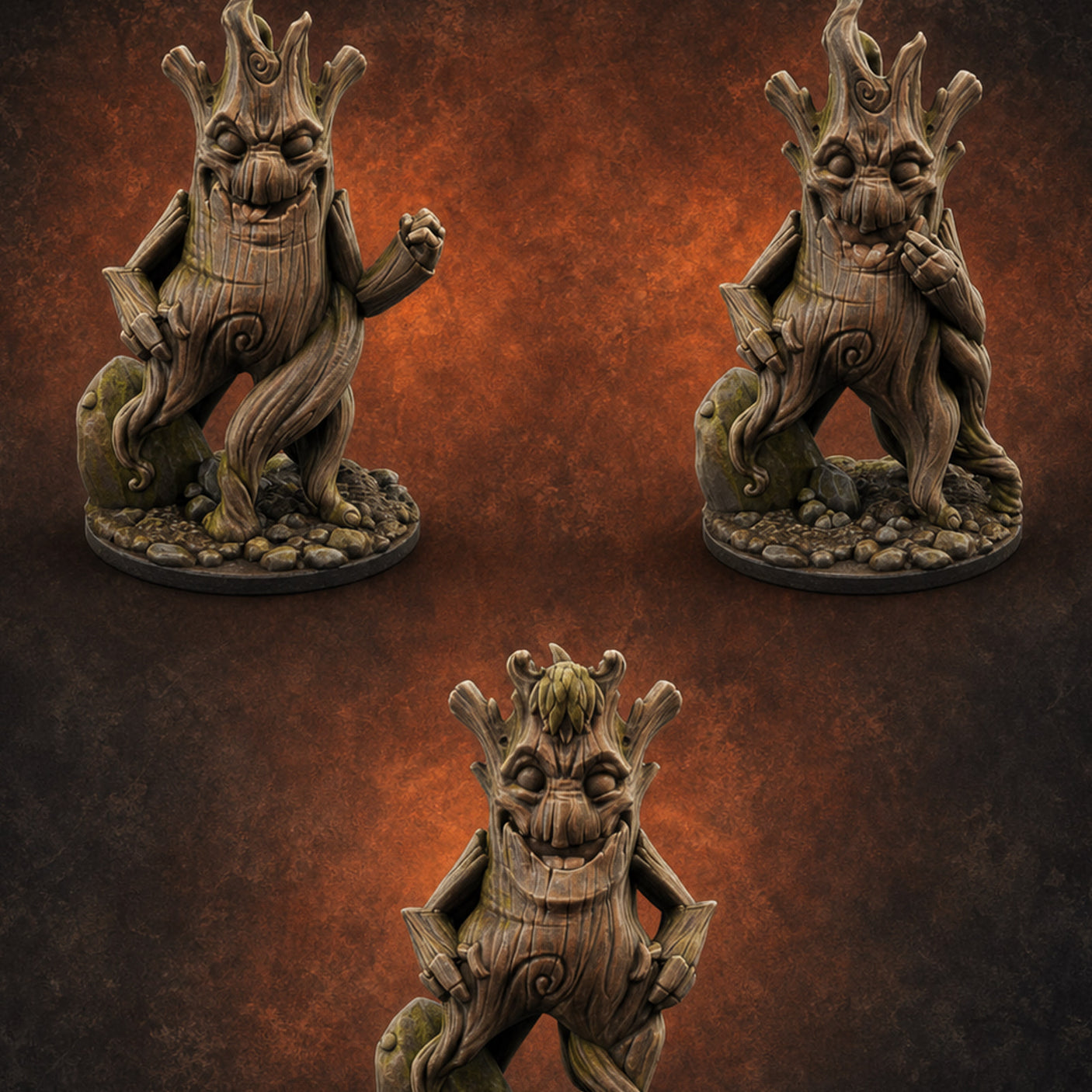 Grinning Wide Treant Saplings Miniature for Dungeons and Dragons, Pathfinder or other TTRPGs