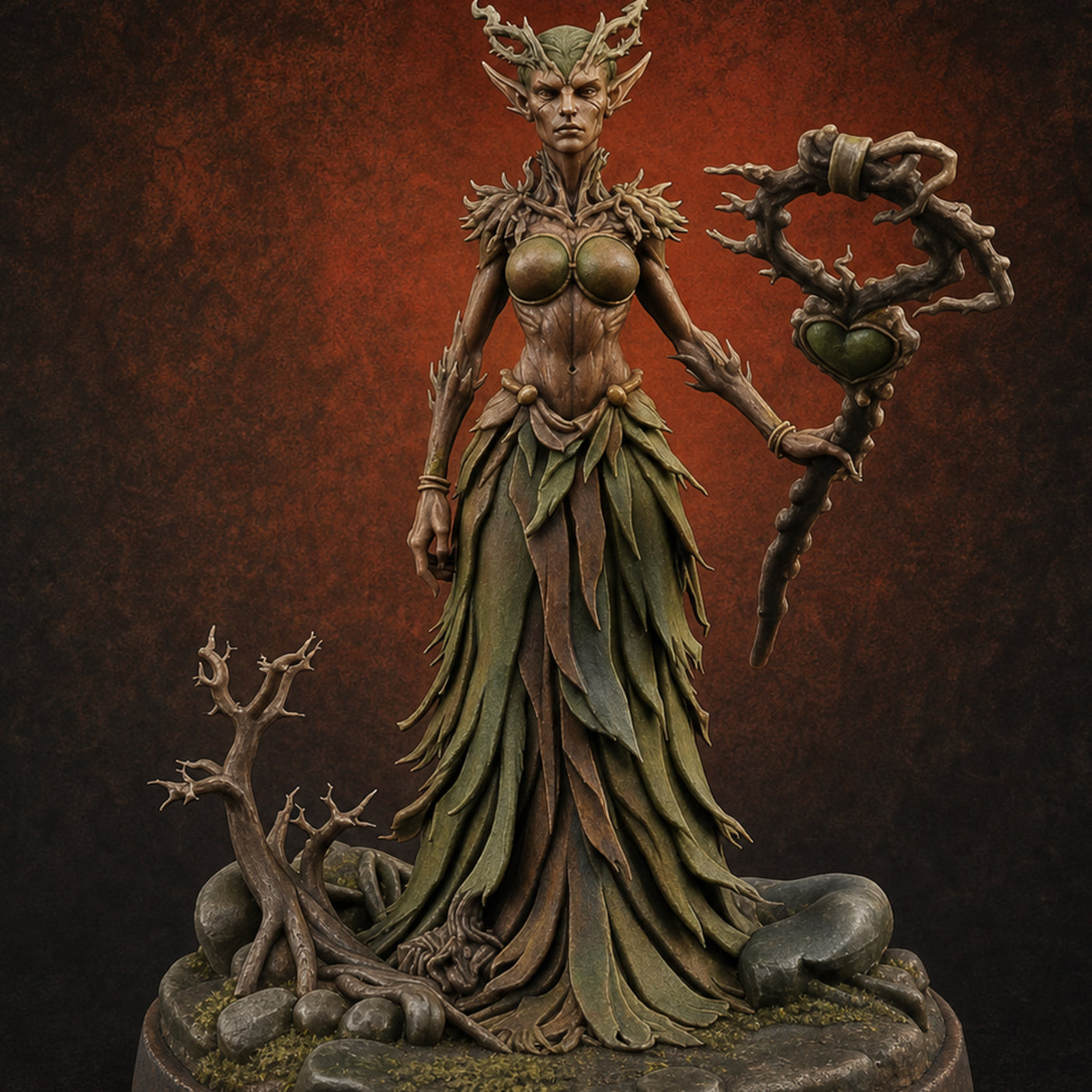 Grasping Nature'S Sceptre Dryad Sorceress Miniature for Dungeons and Dragons, Pathfinder or other TTRPGs