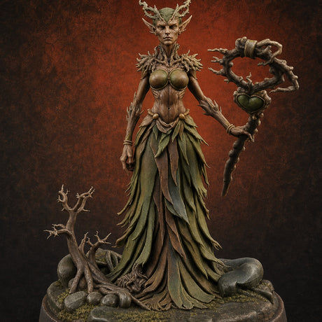 Grasping Nature'S Sceptre Dryad Sorceress Miniature for Dungeons and Dragons, Pathfinder or other TTRPGs