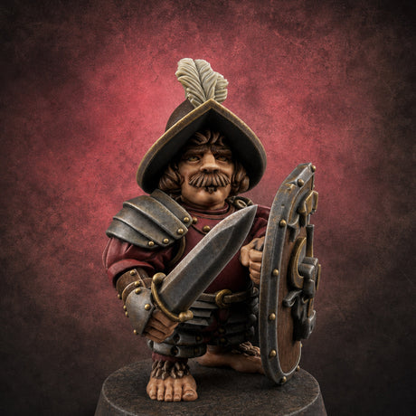 Defending Halfling Warriors C Miniature for Dungeons and Dragons, Pathfinder or other TTRPGs