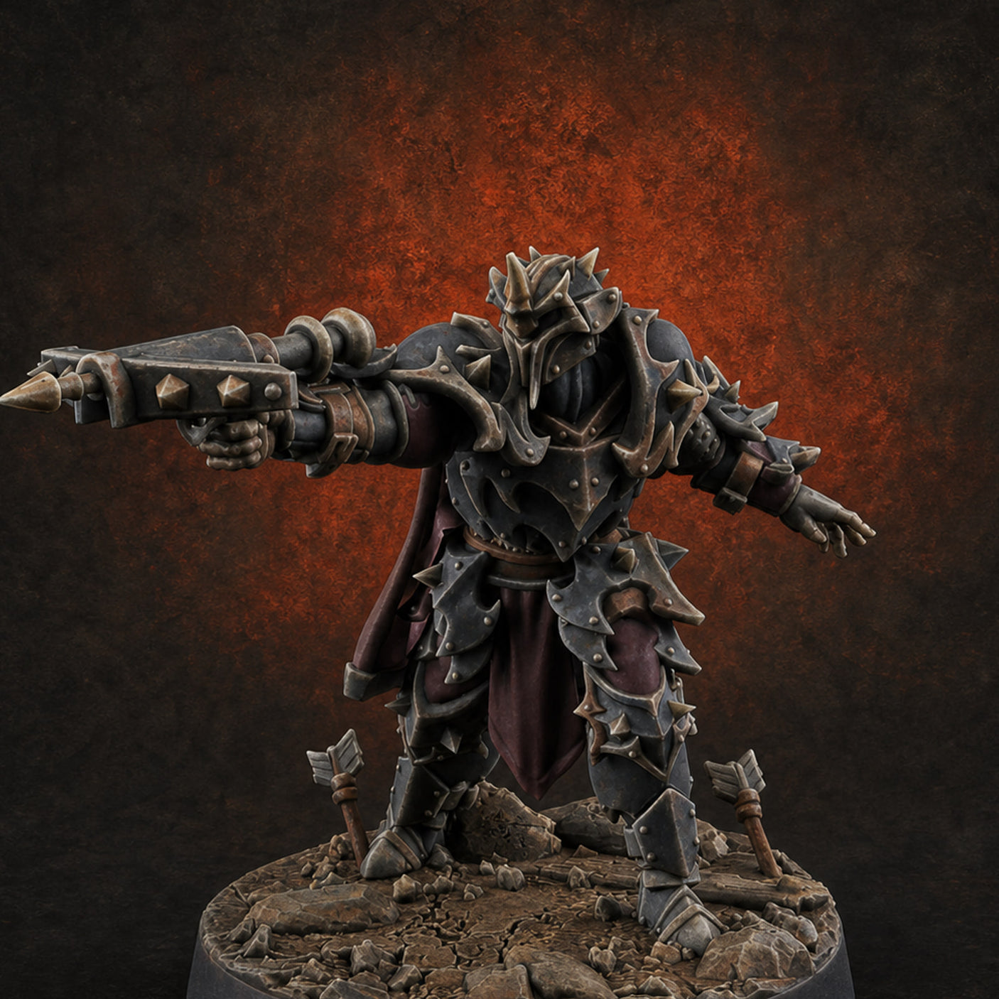 Cannon Crowned Sentinels B — painted concept preview (miniature supplied unpainted)