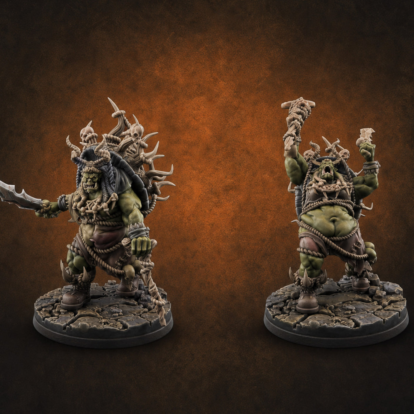 Horns Crowned Spellcasting Orc Shamen — painted concept preview (miniature supplied unpainted)