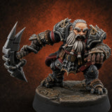 Smouldering Fire Dwarf Fighters E — painted concept preview (miniature supplied unpainted)