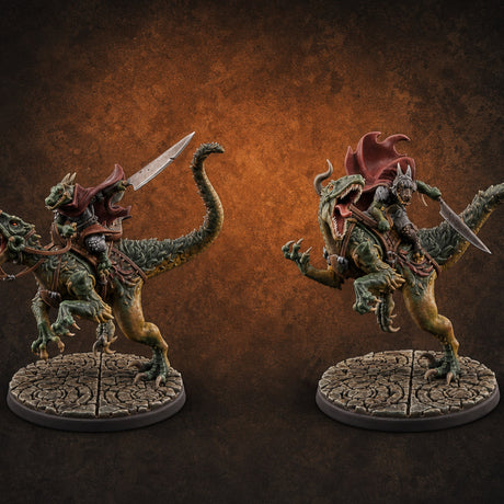 Raptor Riding Kobold Beast Riders Miniature for Dungeons and Dragons, Pathfinder or other TTRPGs