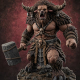 Fist Clenching Yeti Minotaur Brute — painted concept preview (miniature supplied unpainted)