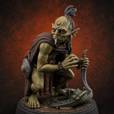 Crouching And Scheming Goblin Rogue Skulker Miniature for Dungeons and Dragons, Pathfinder or other TTRPGs