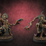 Aztec Inspired Feathered Incantation Hobgoblin Shaman — painted concept preview (miniature supplied unpainted)