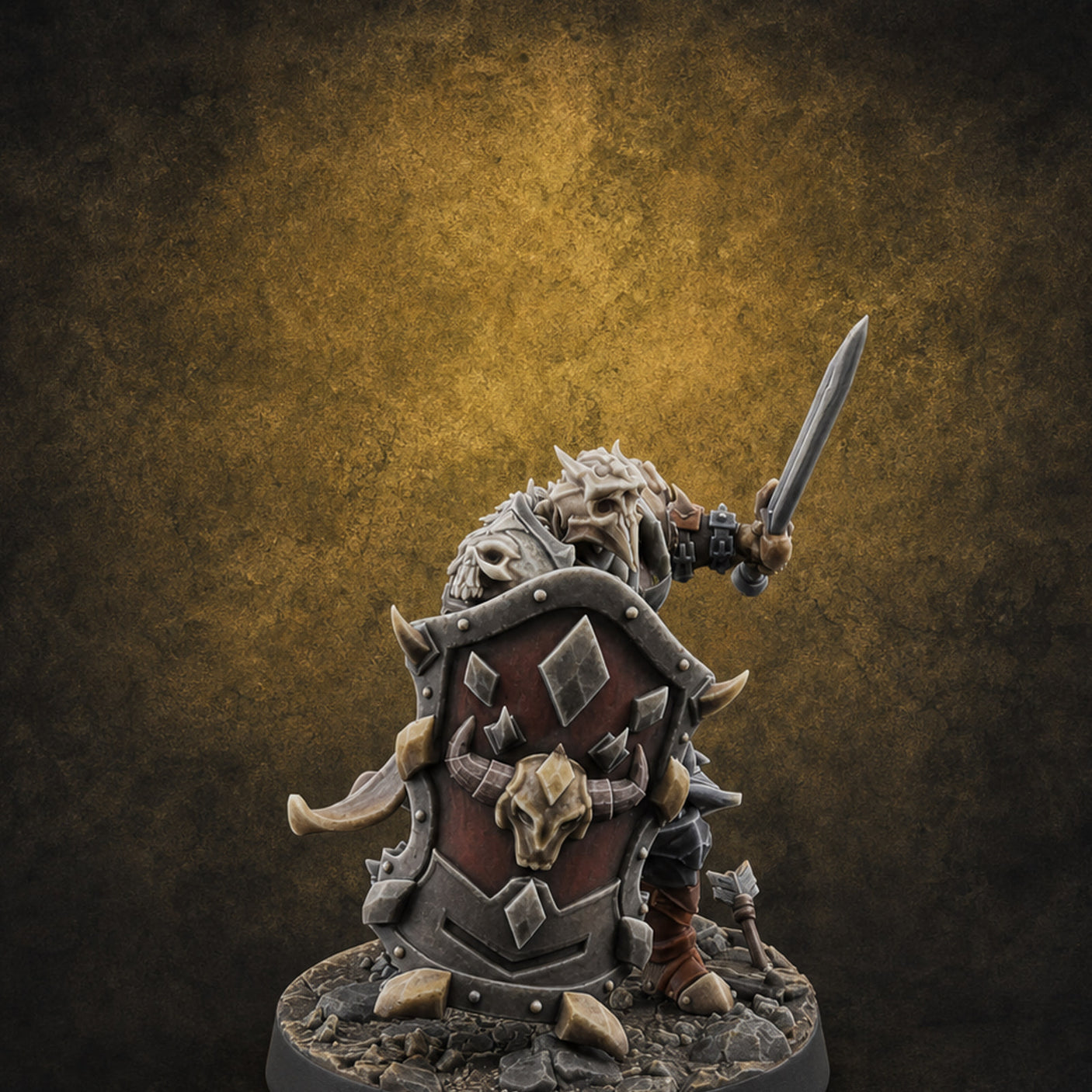 Dual Wielding Human Executioners C — painted concept preview (miniature supplied unpainted)