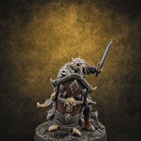 Dual Wielding Human Executioners C — painted concept preview (miniature supplied unpainted)