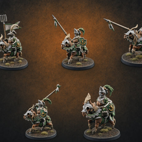 Forking Forward Halfling Pony Riders Miniature for Dungeons and Dragons, Pathfinder or other TTRPGs