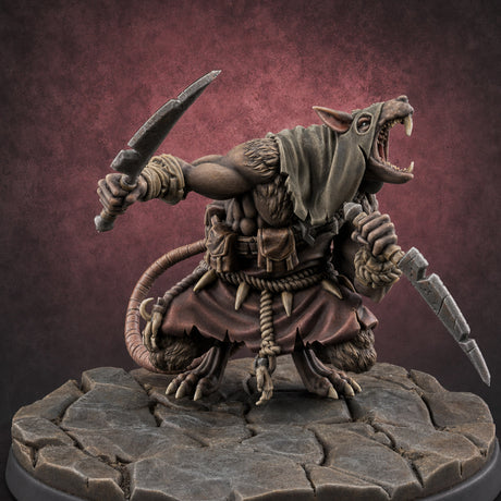 Weapons Spread Wide Screeching Ratfolk C — painted concept preview (miniature supplied unpainted)