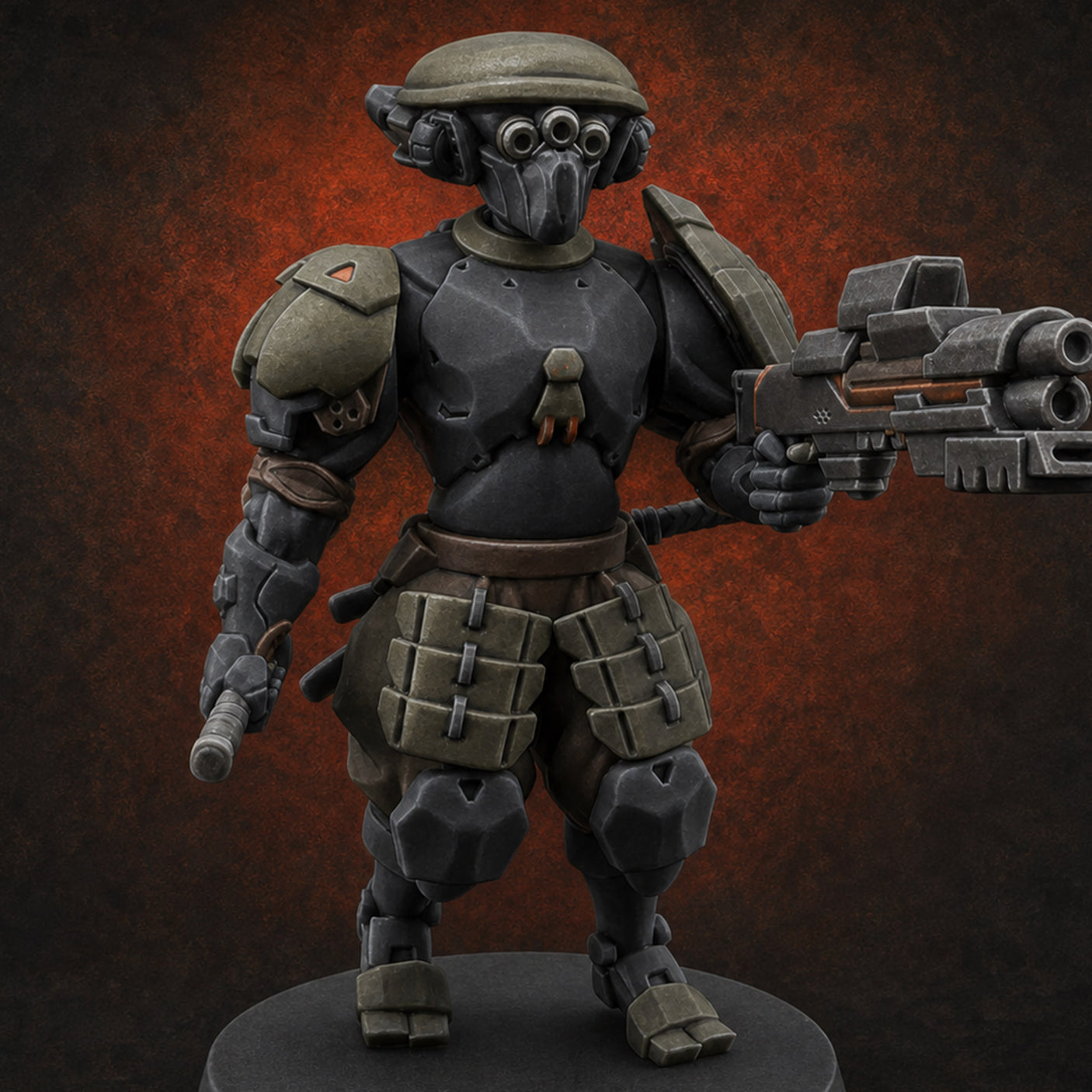 Locked And Loaded Cyber Ninjas D — painted concept preview (miniature supplied unpainted)