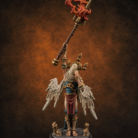 Staff Bearing Angel Priest D Miniature for Dungeons and Dragons, Pathfinder or other TTRPGs