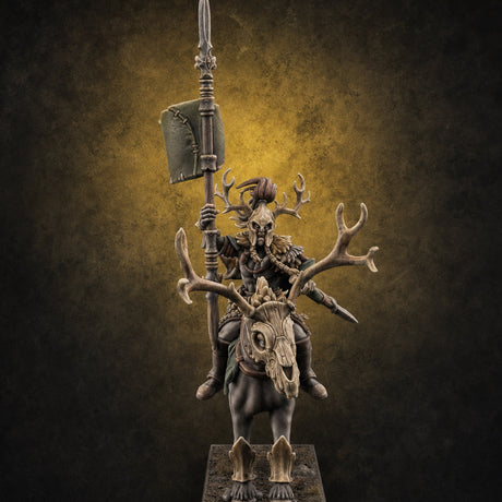 Antlered Cavalry Charging Wild Hunt Rider F — painted concept preview (miniature supplied unpainted)