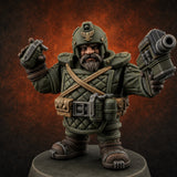 Both Barrels Blazing Space Dwarf Soldiers A — painted concept preview (miniature supplied unpainted)
