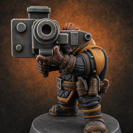 Both Barrels Blazing Space Dwarf Soldiers E — painted concept preview (miniature supplied unpainted)