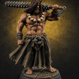 Shoulder Hoisting Human Warrior — painted concept preview (miniature supplied unpainted)