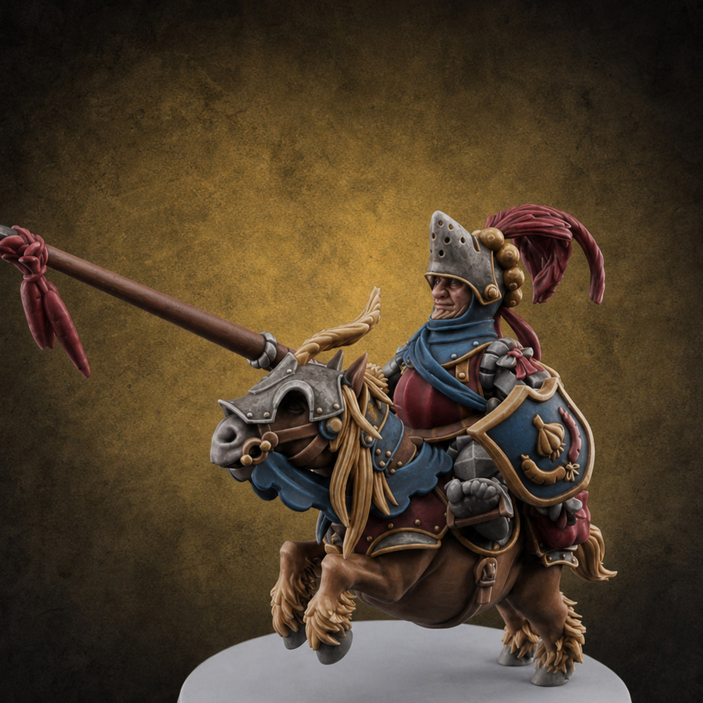 Forking Forward Halfling Pony Riders C — painted concept preview (miniature supplied unpainted)