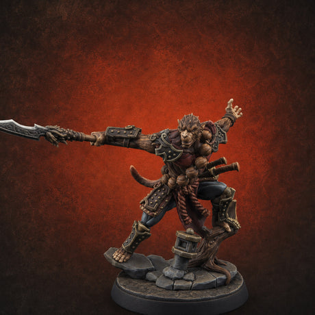 Arm Thrust Commanding Hadozee Warrior Miniature for Dungeons and Dragons, Pathfinder or other TTRPGs