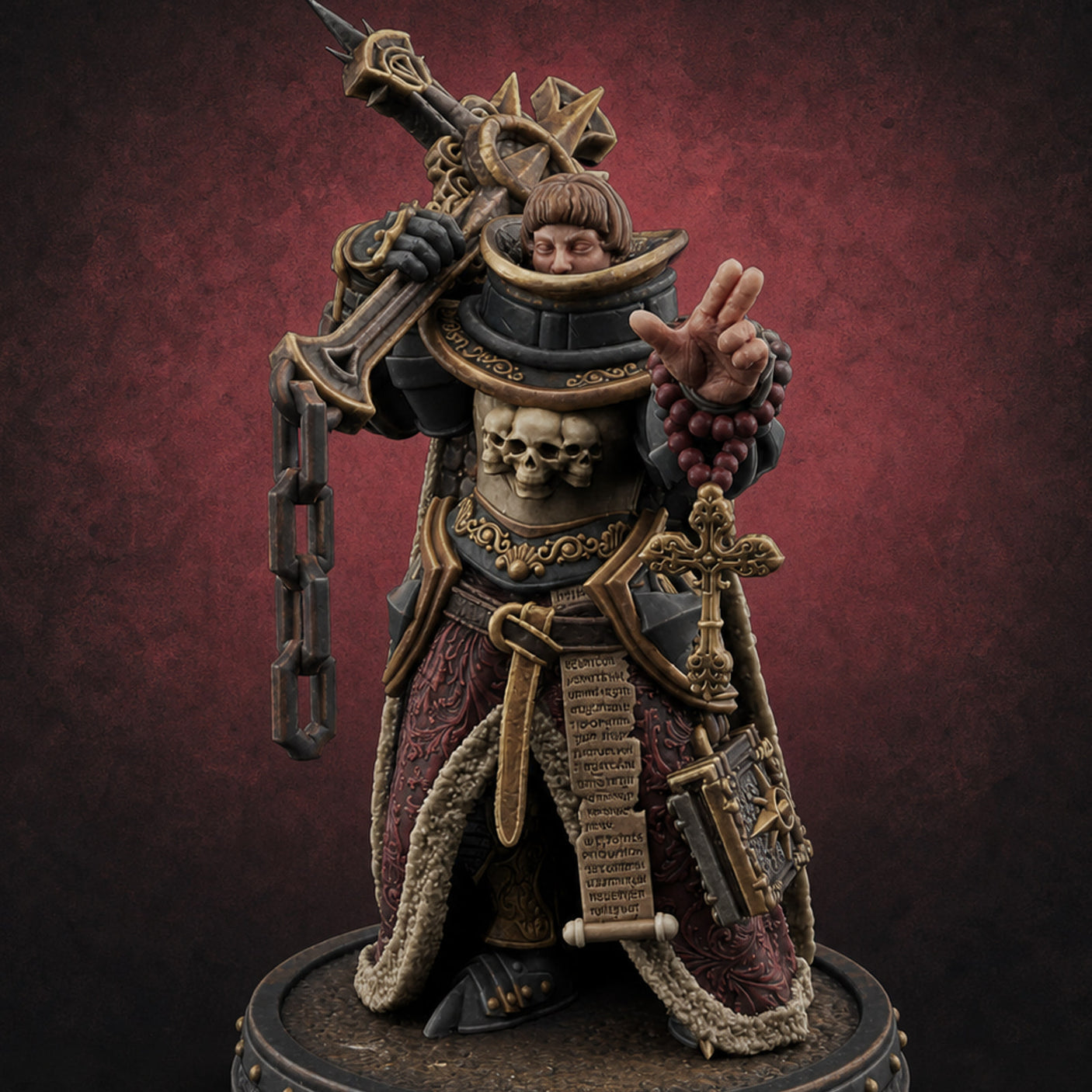 The Unseeing Holy Paladin Order L — painted concept preview (miniature supplied unpainted)