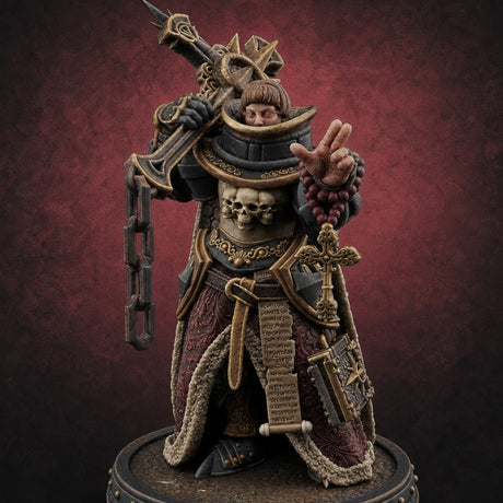 The Unseeing Holy Paladin Order L — painted concept preview (miniature supplied unpainted)