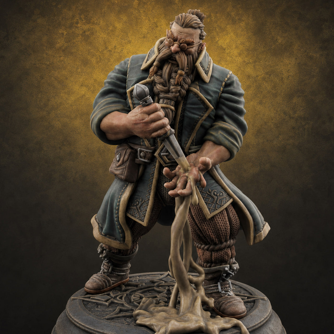 Blade Drawing Dwarf Duelist Miniature for Dungeons and Dragons, Pathfinder or other TTRPGs