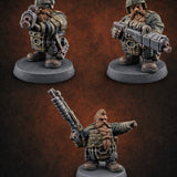Guns Blazing Space Dwarf Assault Troopers — painted concept preview (miniature supplied unpainted)