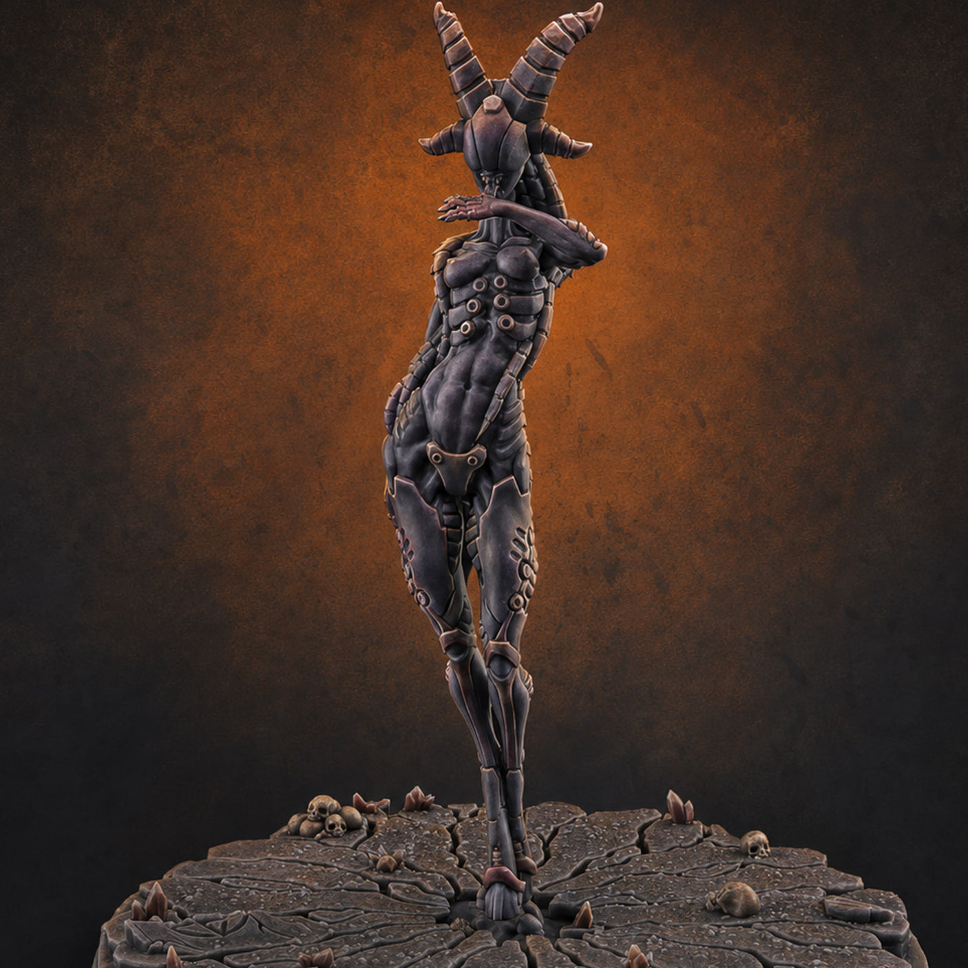 Ascending In Glory Demon Lord — painted concept preview (miniature supplied unpainted)