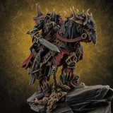 Mounted Wreathed Commanding Demon Warlord — painted concept preview (miniature supplied unpainted)