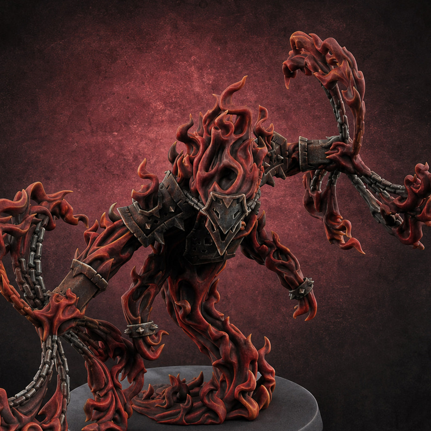 Chain Flailing Chained Elemental C Miniature for Dungeons and Dragons, Pathfinder or other TTRPGs