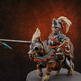 Forking Forward Halfling Pony Riders E Miniature for Dungeons and Dragons, Pathfinder or other TTRPGs