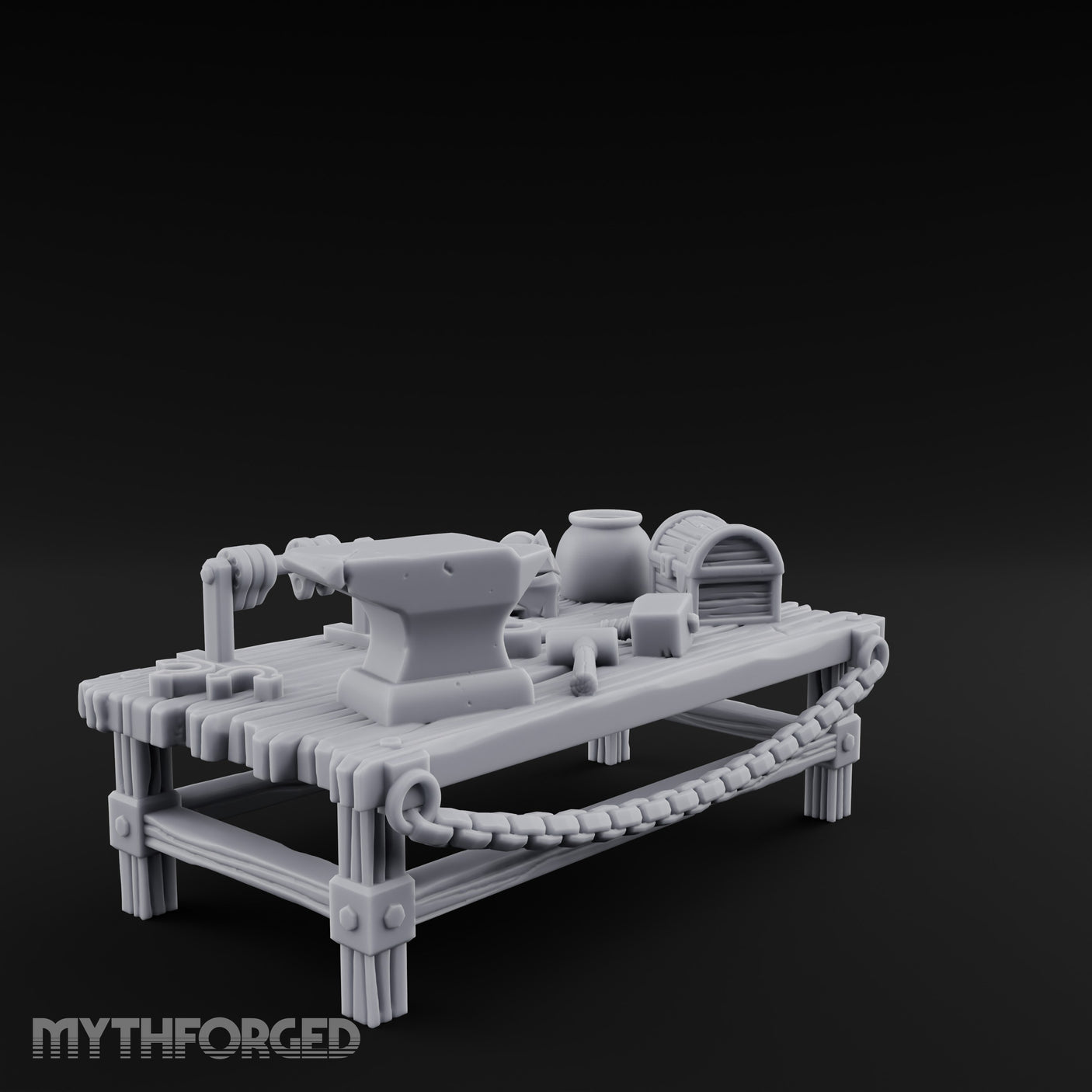 Anvil-Topped Chain-Slung Blacksmith Work Bench gallery 2