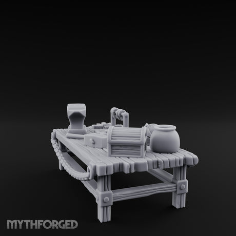 Anvil-Topped Chain-Slung Blacksmith Work Bench Miniature for Dungeons and Dragons, Pathfinder or other TTRPGs