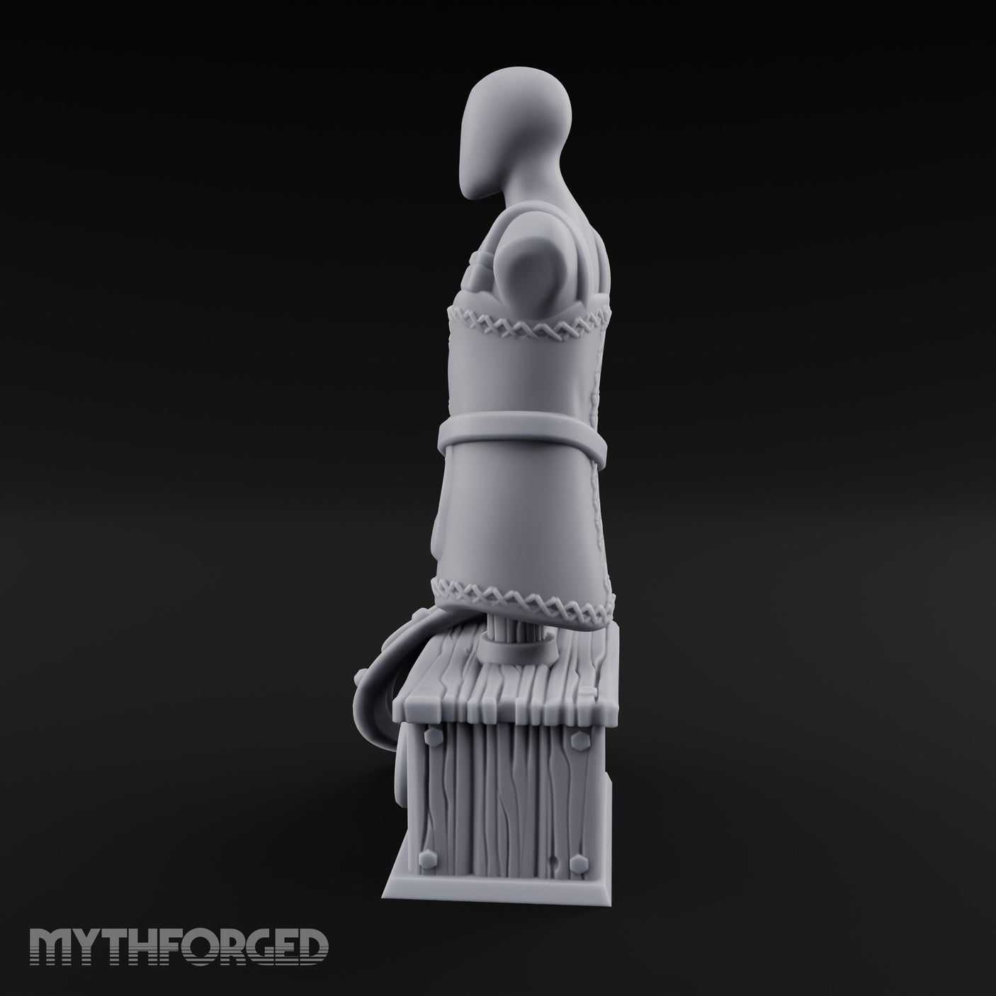 Apron-Draped Shield-Leaned Tailor's Mannequin Display Stand gallery 7