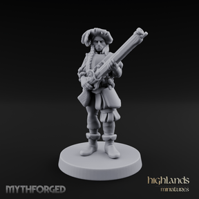 Musket Shouldered Dapper Human Musketeer Miniature for Dungeons and Dragons, Pathfinder or other TTRPGs