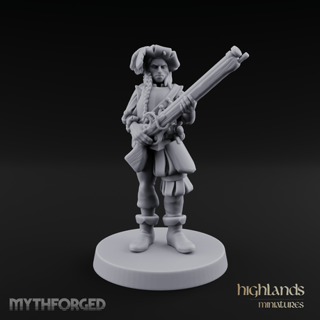 Musket Shouldered Dapper Human Musketeer Miniature for Dungeons and Dragons, Pathfinder or other TTRPGs