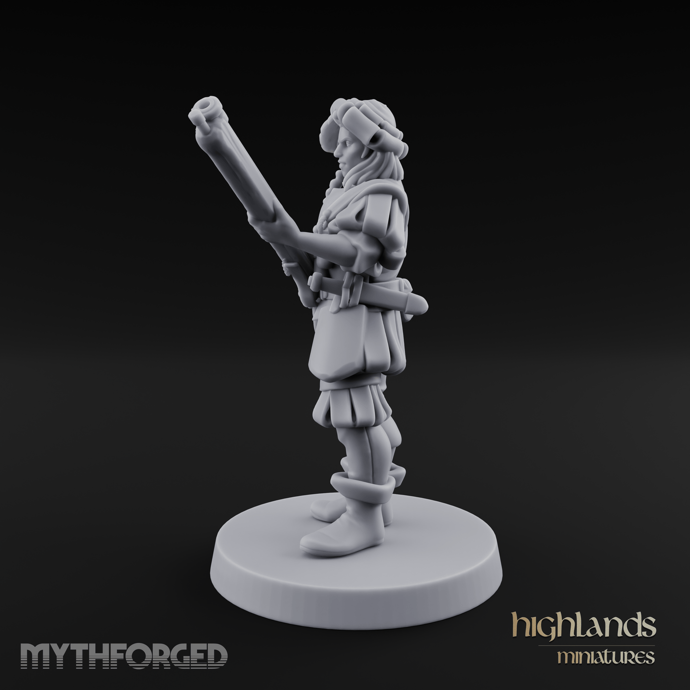 Musket Shouldered Dapper Human Musketeer Miniature for Dungeons and Dragons, Pathfinder or other TTRPGs