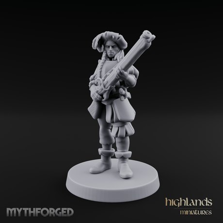 Musket Shouldered Dapper Human Musketeer Miniature for Dungeons and Dragons, Pathfinder or other TTRPGs