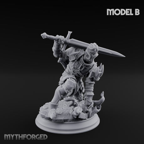 Trio Of Blades Animated Armor Knights B Miniature for Dungeons and Dragons, Pathfinder or other TTRPGs