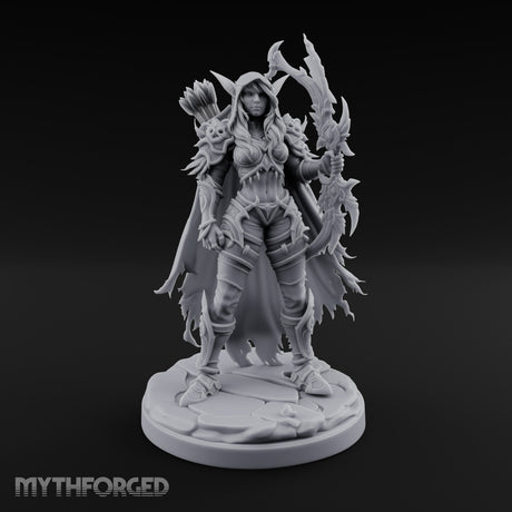 Arcane Bow Raised Hooded Elf Ranger — 75mm