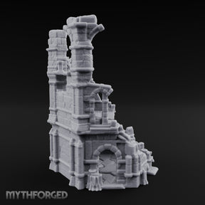 Arch-Collapsed Column-Stripped Gothic Tower Ruins Miniature for Dungeons and Dragons, Pathfinder or other TTRPGs