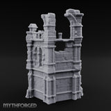 Arch-Collapsed Column-Stripped Gothic Tower Ruins Miniature for Dungeons and Dragons, Pathfinder or other TTRPGs