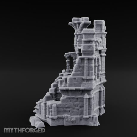 Arch-Collapsed Column-Stripped Gothic Tower Ruins Miniature for Dungeons and Dragons, Pathfinder or other TTRPGs