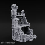 Arch-Collapsed Column-Stripped Gothic Tower Ruins Miniature for Dungeons and Dragons, Pathfinder or other TTRPGs