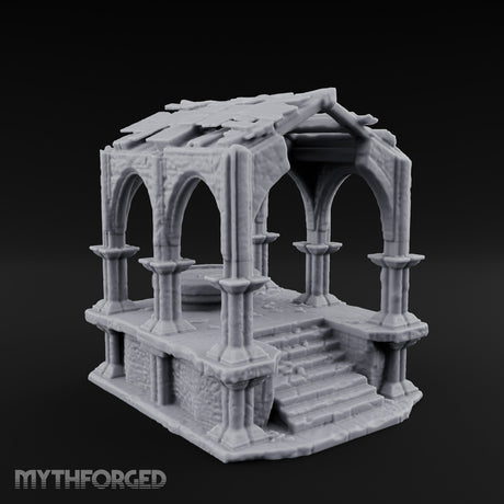 Arch-Framed Stair-Risen Shrine Altar Ruins Miniature for Dungeons and Dragons, Pathfinder or other TTRPGs
