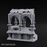 Arch-Framed Stair-Risen Shrine Altar Ruins Miniature for Dungeons and Dragons, Pathfinder or other TTRPGs