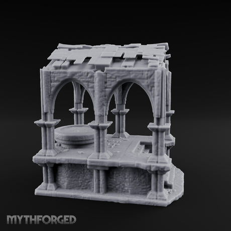 Arch-Framed Stair-Risen Shrine Altar Ruins Miniature for Dungeons and Dragons, Pathfinder or other TTRPGs
