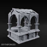 Arch-Framed Stair-Risen Shrine Altar Ruins Miniature for Dungeons and Dragons, Pathfinder or other TTRPGs