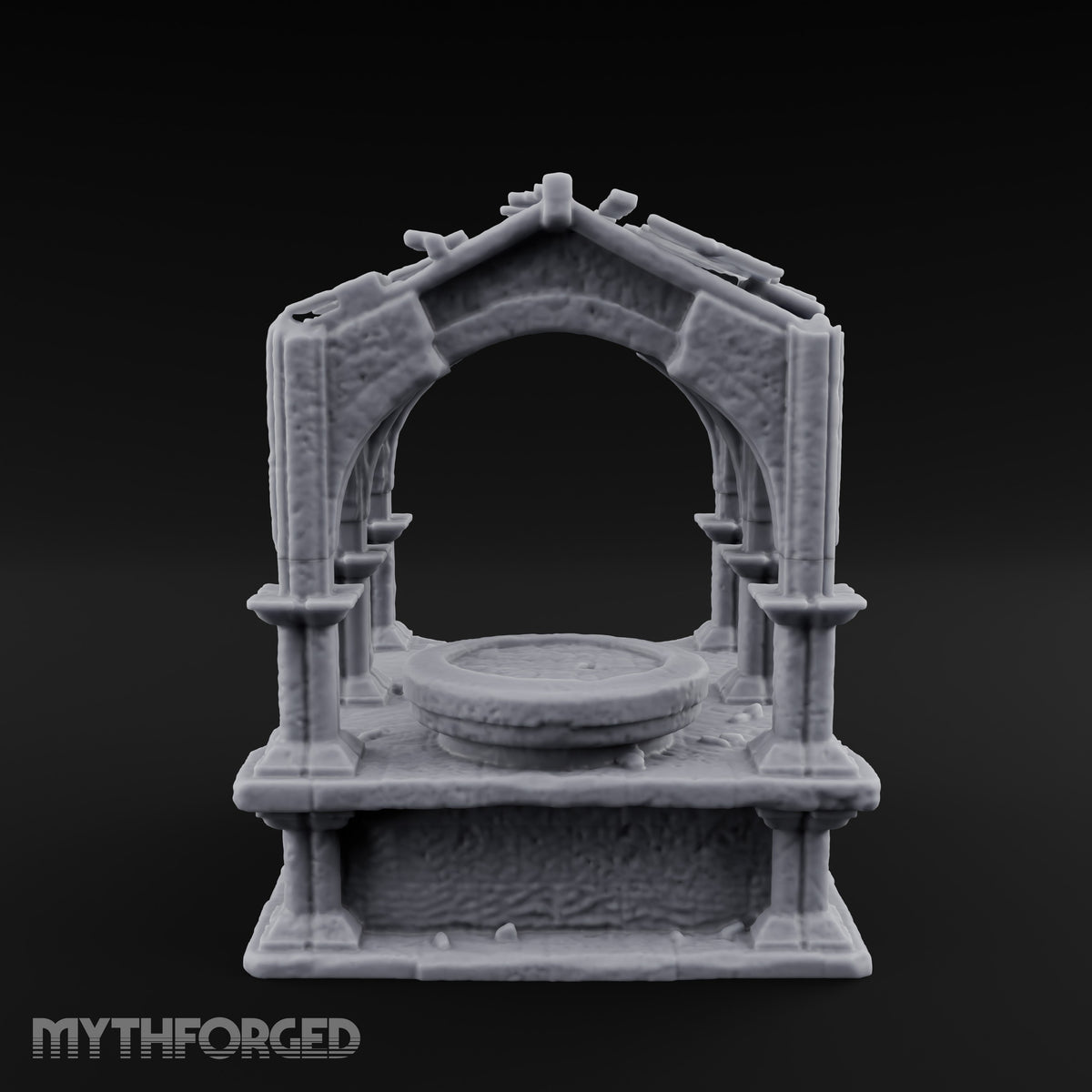 Arch-Framed Stair-Risen Shrine Altar Ruins Miniature for Dungeons and Dragons, Pathfinder or other TTRPGs
