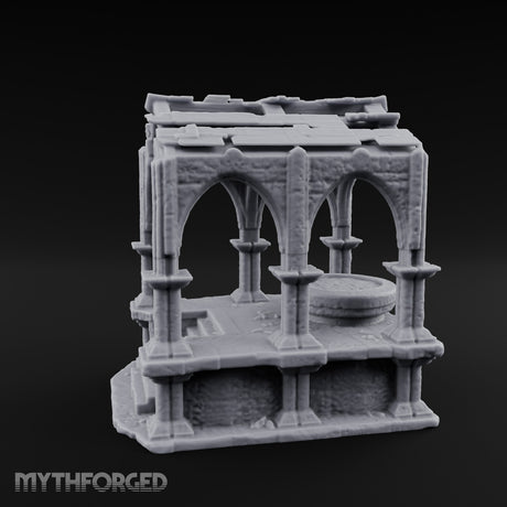 Arch-Framed Stair-Risen Shrine Altar Ruins Miniature for Dungeons and Dragons, Pathfinder or other TTRPGs